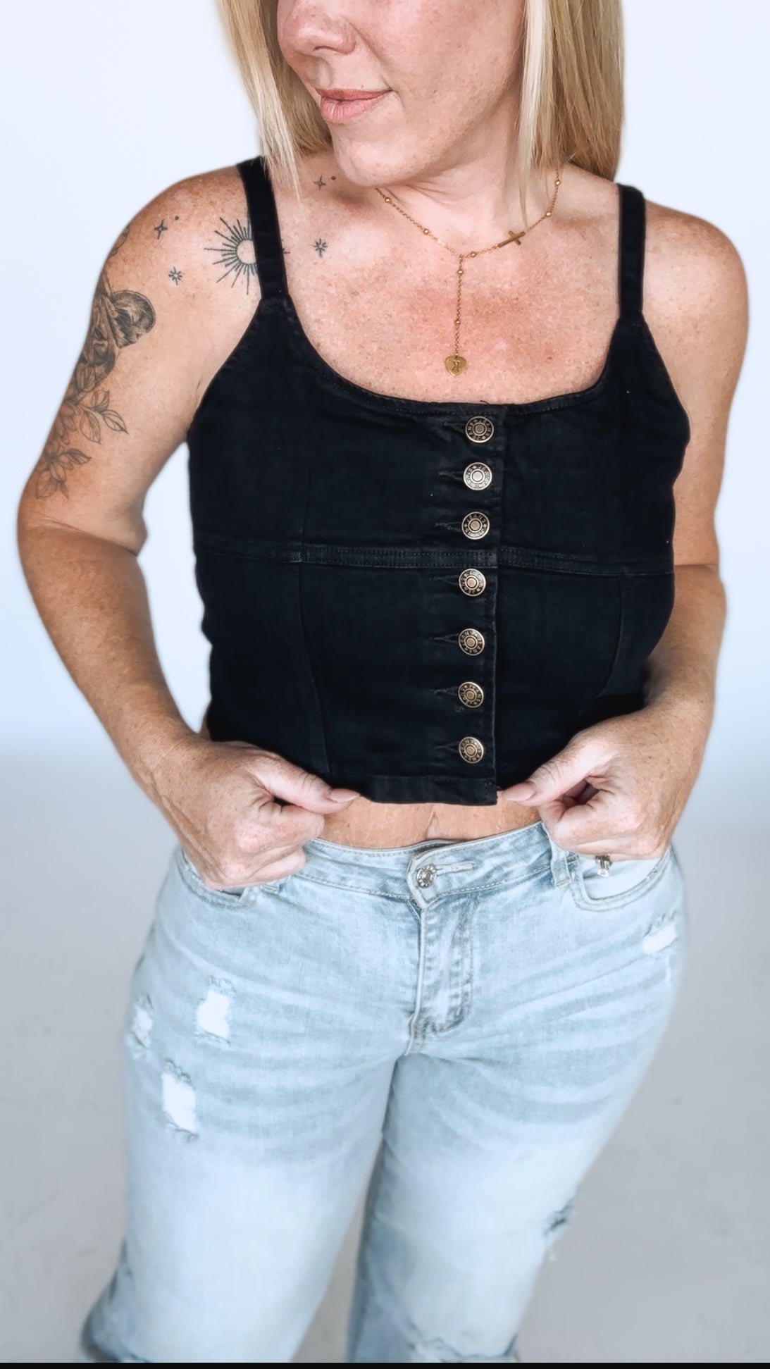 Dark Desires Denim Corset Tank