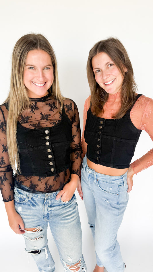 Dark Desires Denim Corset Tank