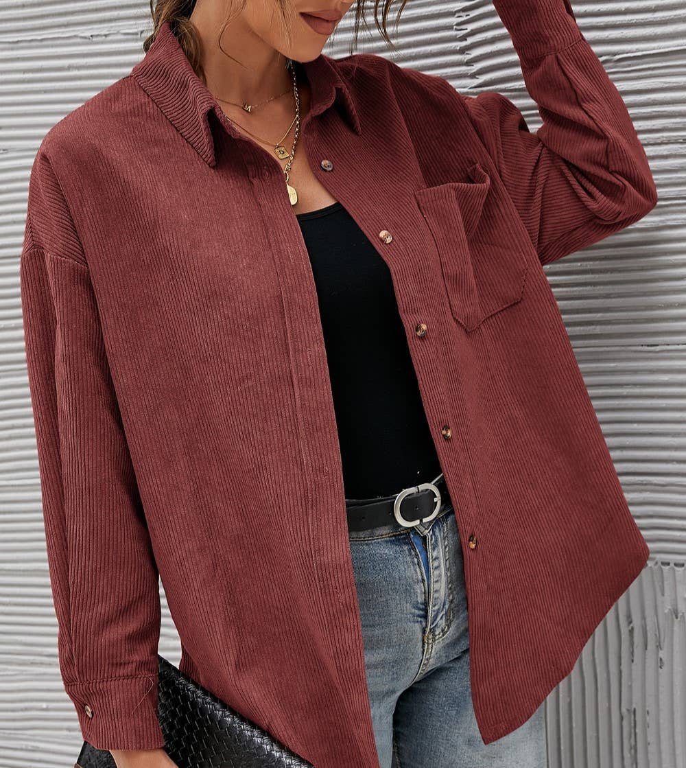 Cozy Terrain Corduroy Shacket