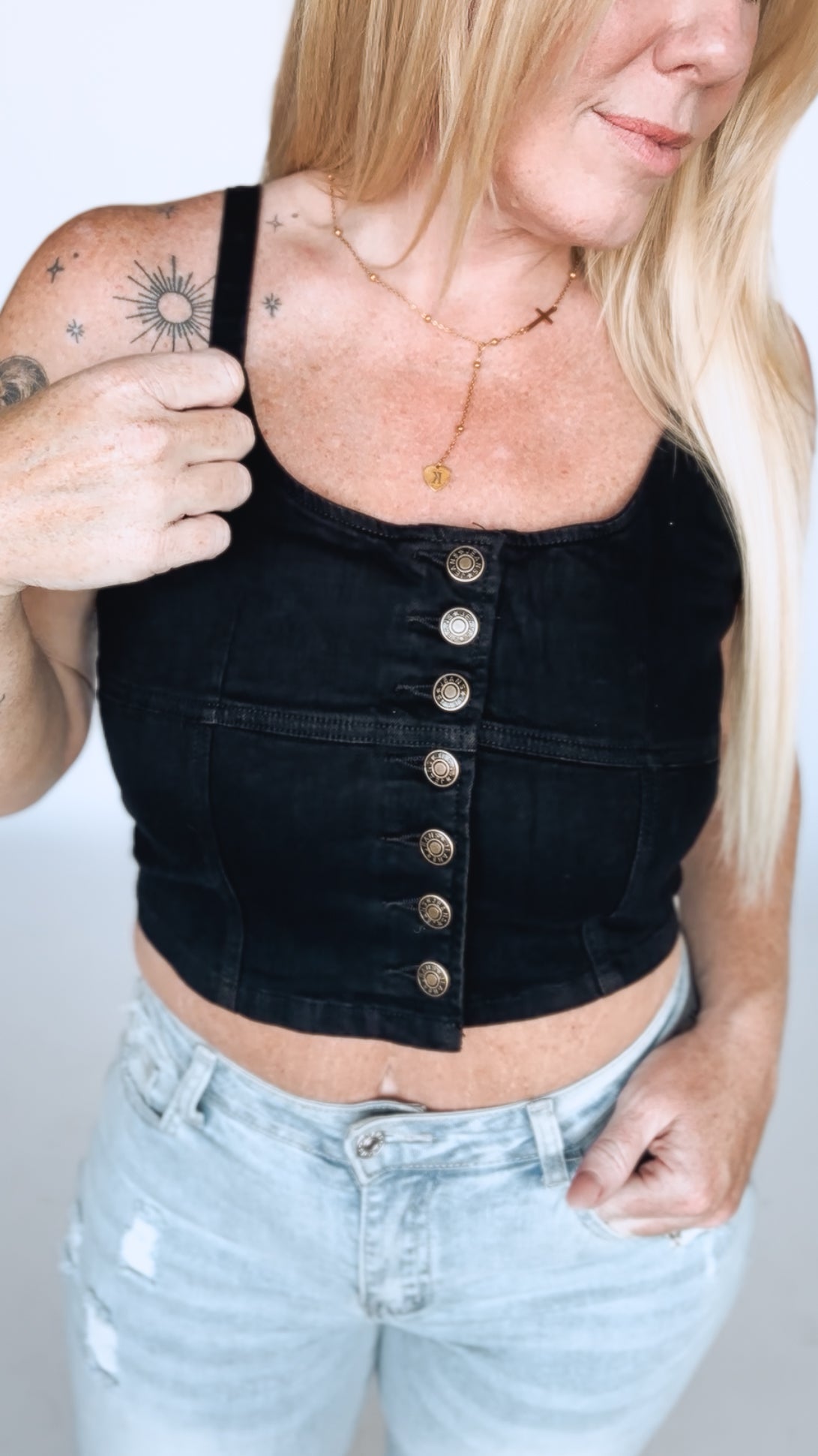 Dark Desires Denim Corset Tank