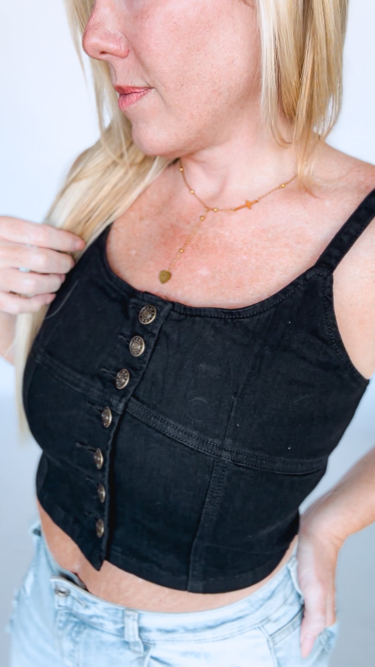 Dark Desires Denim Corset Tank