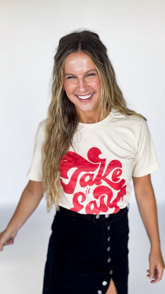 Take It Easy Oversized Graphic Tee