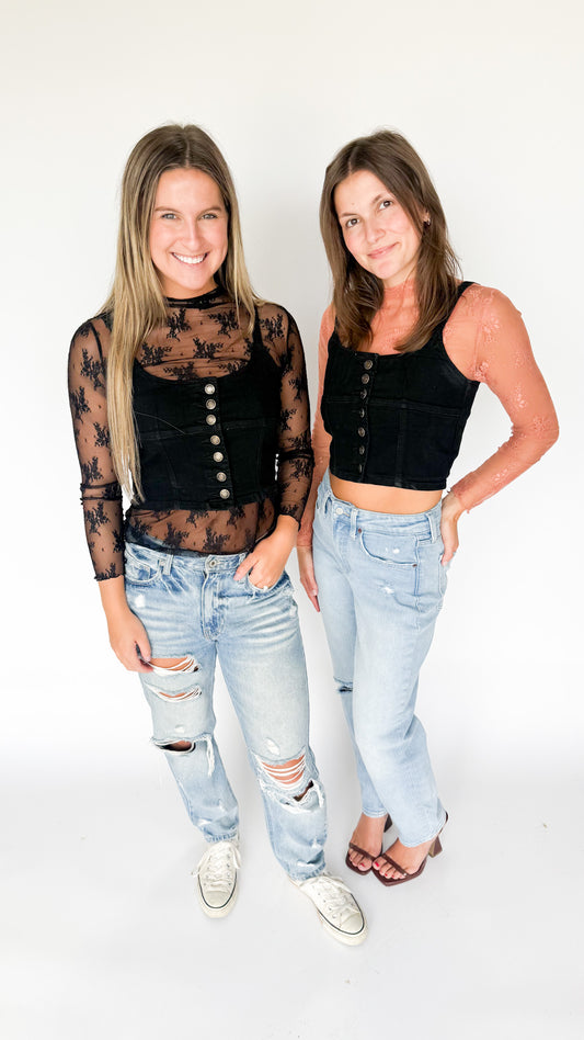 Dark Desires Denim Corset Tank