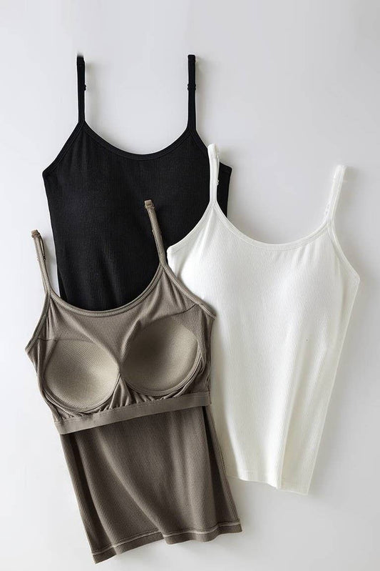 Built In Babe Ribbed Cami Tank